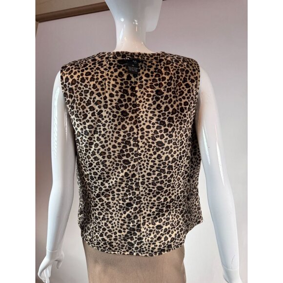 Leopard Print Polyester Reversible Vest With Front Zipper By I.N. Studio M - Picture 14 of 16